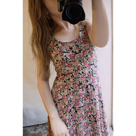 black flower one-piece