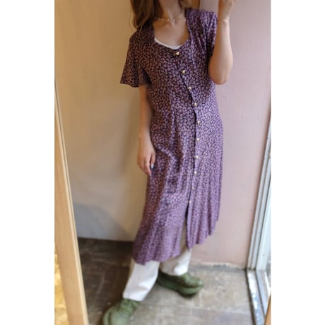 navy purple rose one-piece
