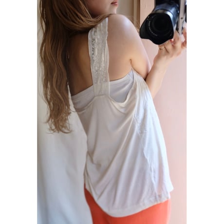 ivory embroidery tank top