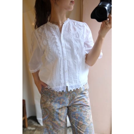 white embroidery blouse