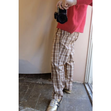 brown tartan check  pants