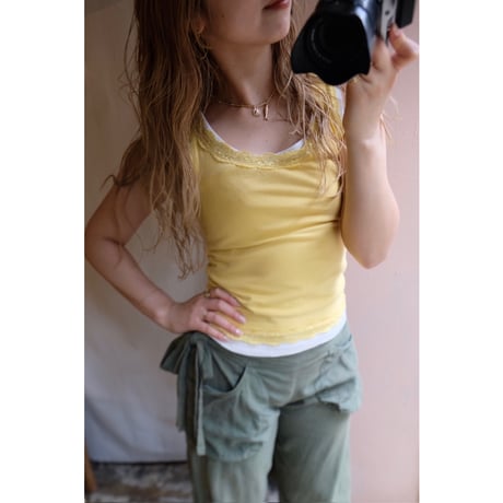yellow lace tank top