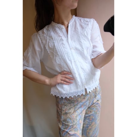 white embroidery blouse