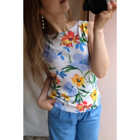 colorful flower tank top