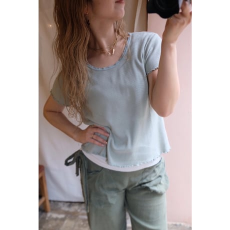mint green T-shirt