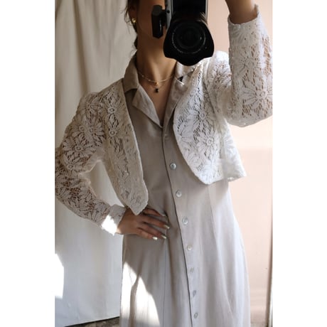 beige silk one-piece