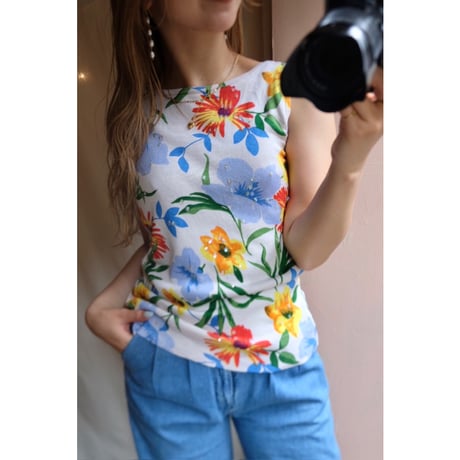 colorful flower tank top