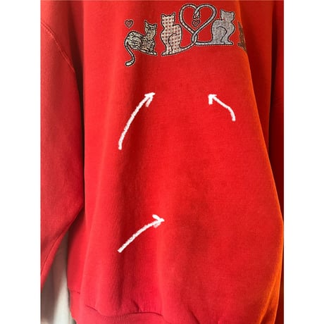 vintage red cat sweat