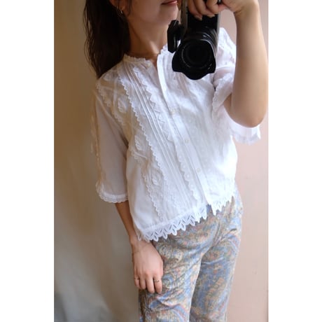 white embroidery blouse