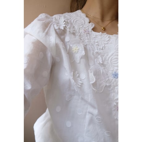 flower dot blouse