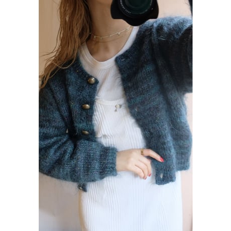 dark green mohair cardigan