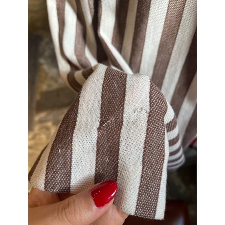 brown stripe one-piece