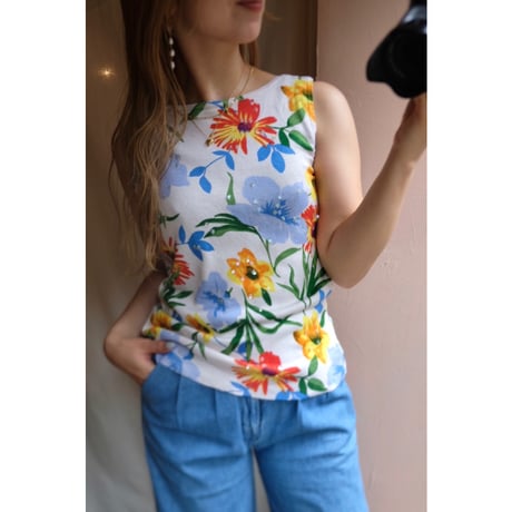 colorful flower tank top