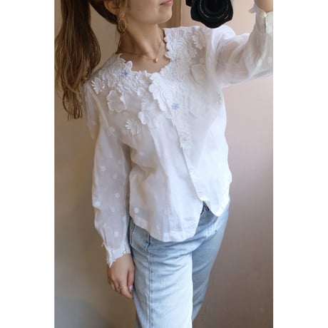 flower dot blouse