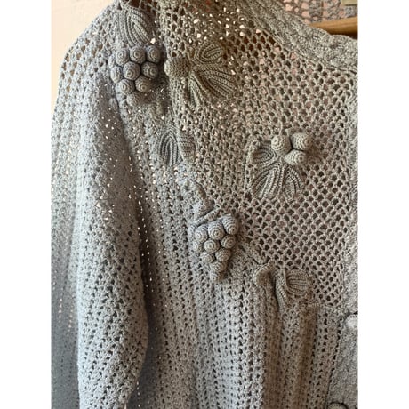 gray crochet cardigan