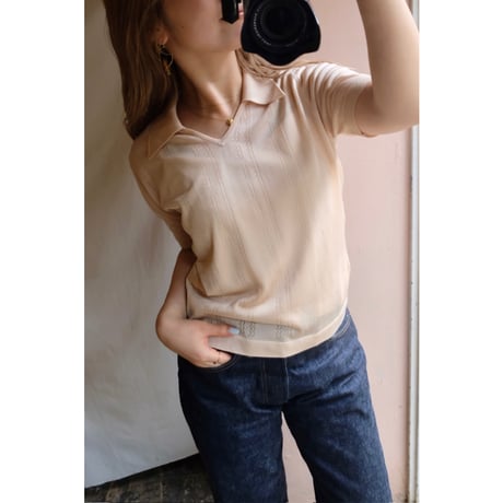 beige knit polo