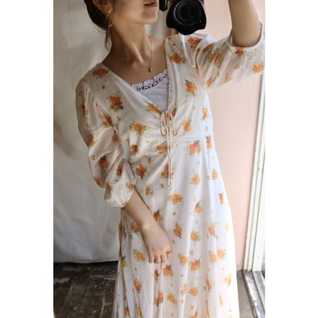 orange flower one-piece