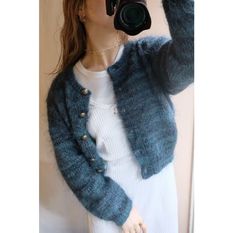 dark green mohair cardigan
