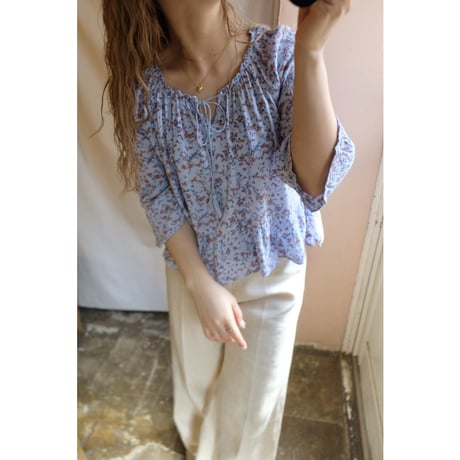 blue flower blouse