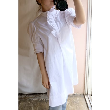 white frill  blouse