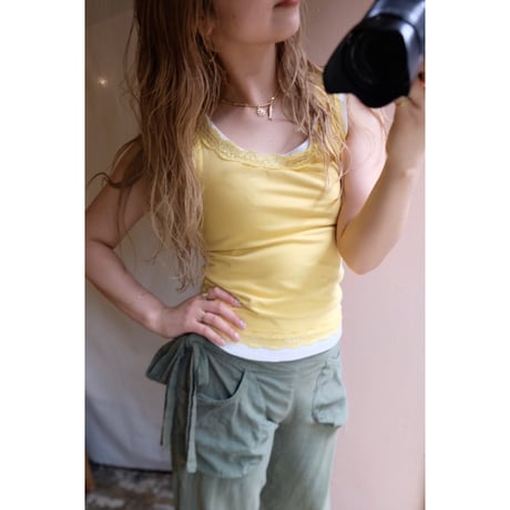 yellow lace tank top