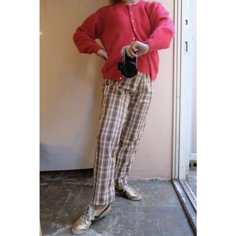 brown tartan check  pants