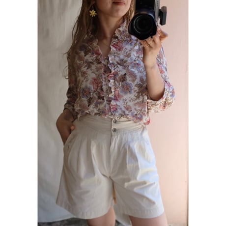 flower frill blouse