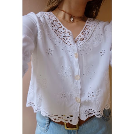 white lace blouse