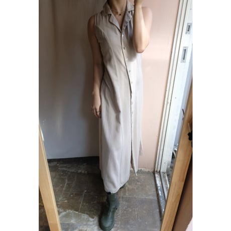 beige silk one-piece