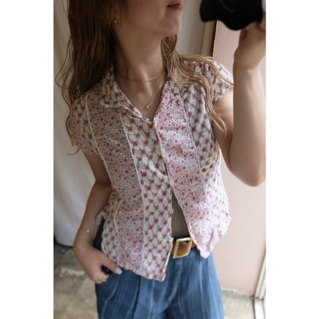 flower french sleeve blouse