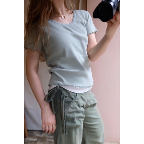mint green T-shirt