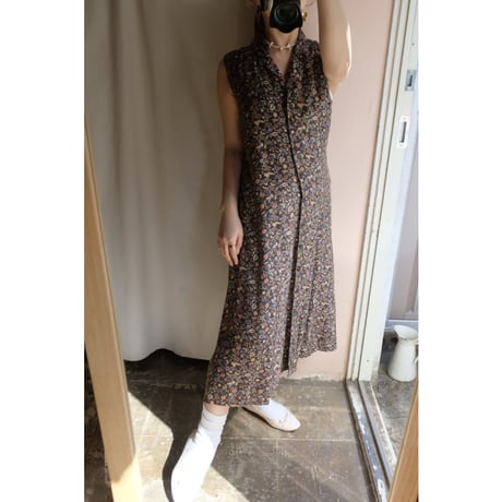 brown botanical one-piece