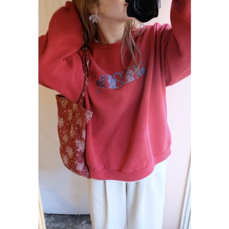 vintage red cat sweat