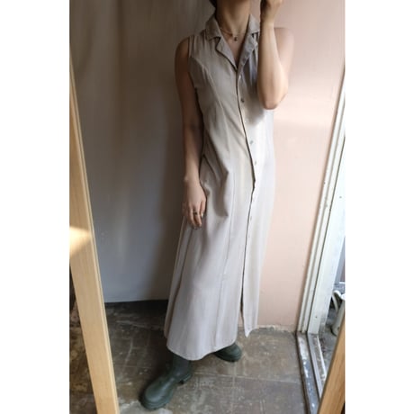beige silk one-piece