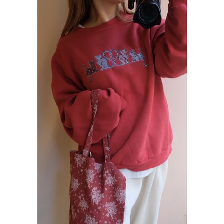 vintage red cat sweat