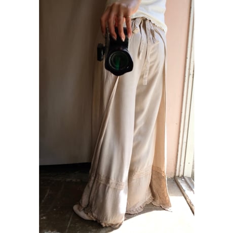 sand beige embroidery pants