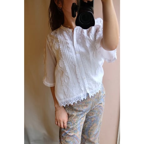 white embroidery blouse
