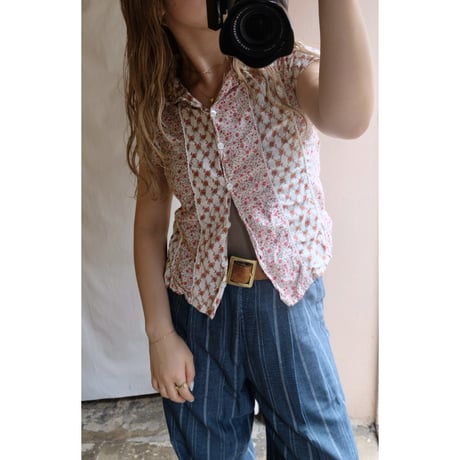 flower french sleeve blouse