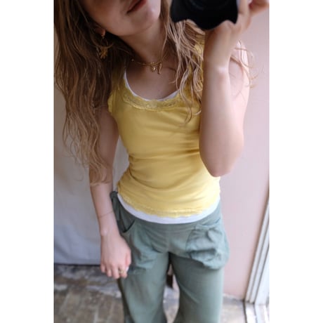 yellow lace tank top