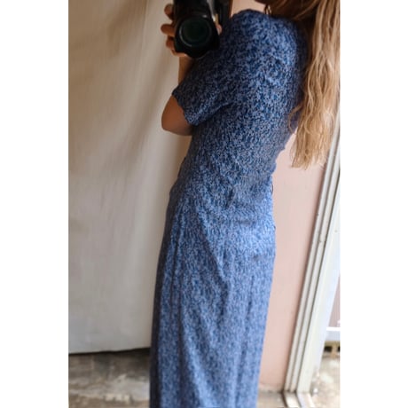 blue flower one-piece