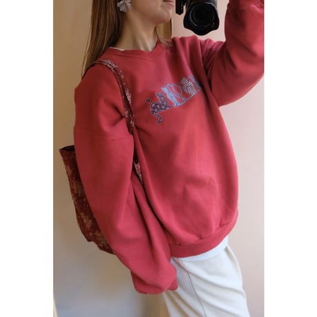 vintage red cat sweat