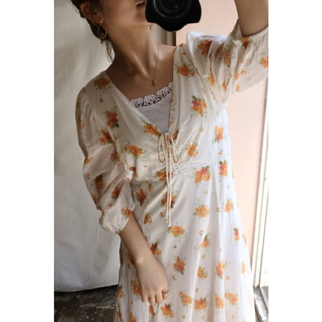 orange flower one-piece