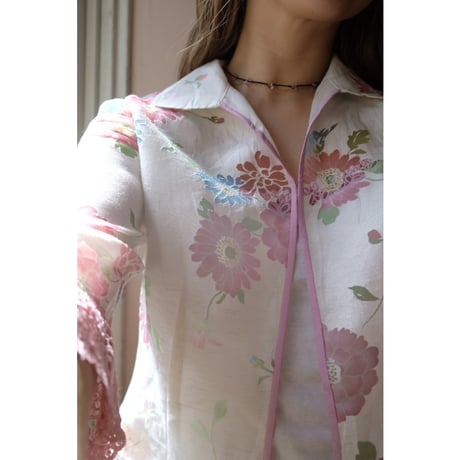 pink flower  blouse