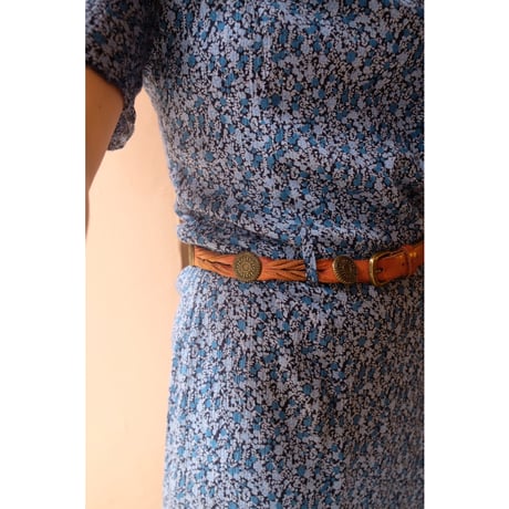 blue flower one-piece