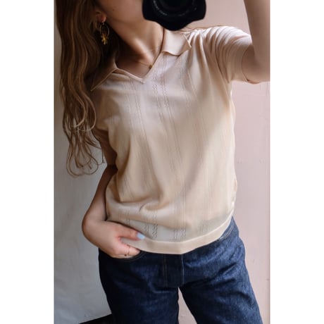 beige knit polo