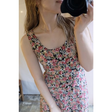 black flower one-piece