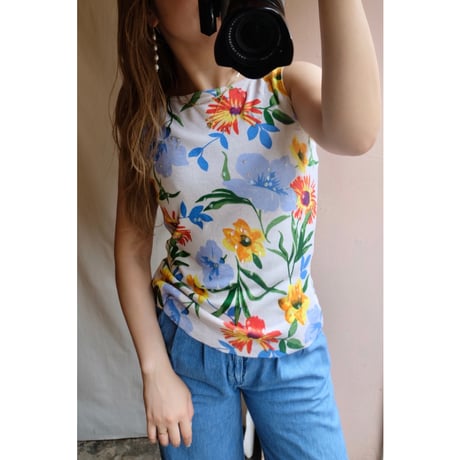 colorful flower tank top