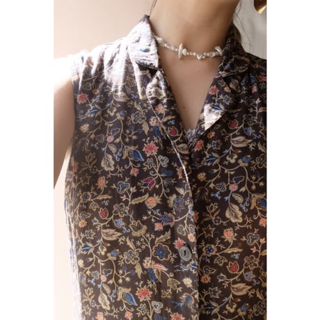 brown botanical one-piece