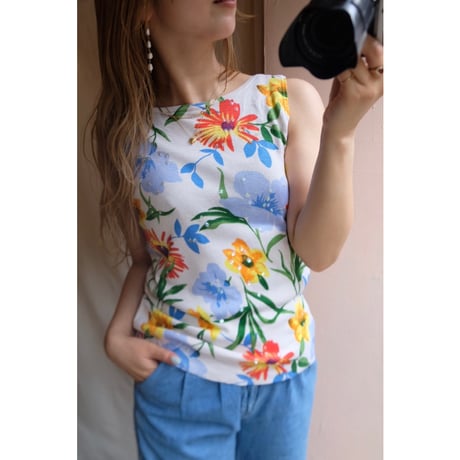 colorful flower tank top