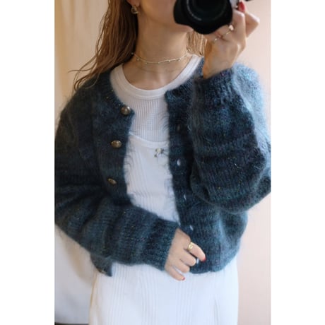 dark green mohair cardigan